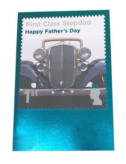 First Class Stepdad Happy Father's Day Card