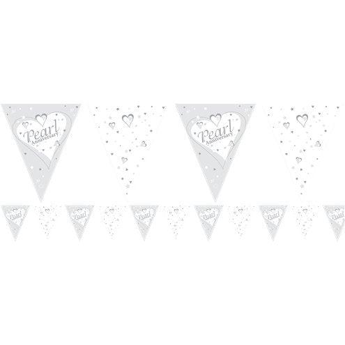 Pearl Anniversary Flag Bunting 12ft
