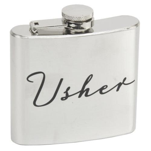 Amore Wedding 5Ooz Stainless Steel Hip Flask 'Usher'