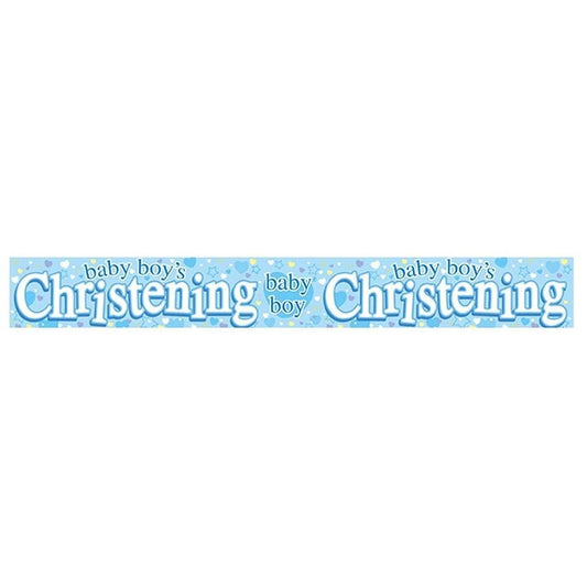 Baby Boy Christening Banner 9ft