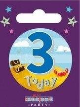 3 Today Blue Birthday Badge