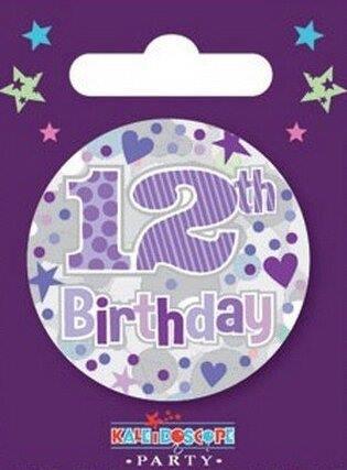 Age 12-Purple Birthday Badge