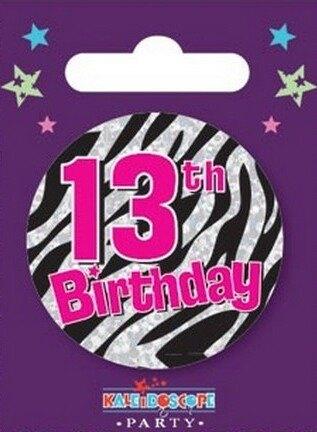 Age 13-Pink Birthday Badge