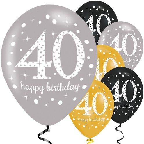 Happy 40th Birthday Gold Mix Sparkling Celebration Balloons
