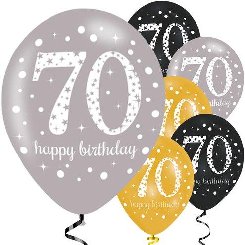 Happy 70th Birthday Gold Mix Sparkling Celebration Balloons