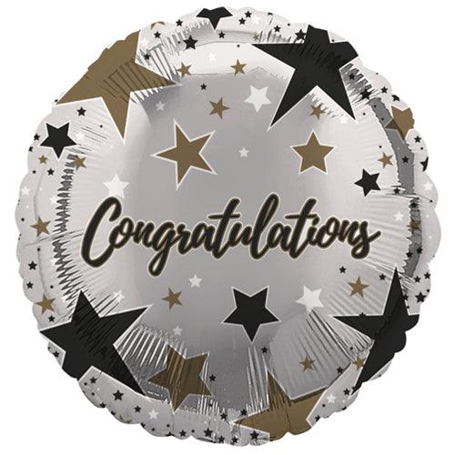 Congratulations Silver Stars Balloon - 18" Foil