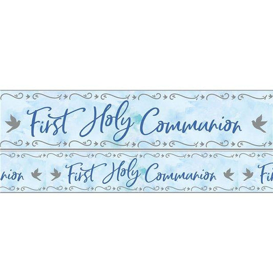 Blue First Communion Foil Banner 2.7m