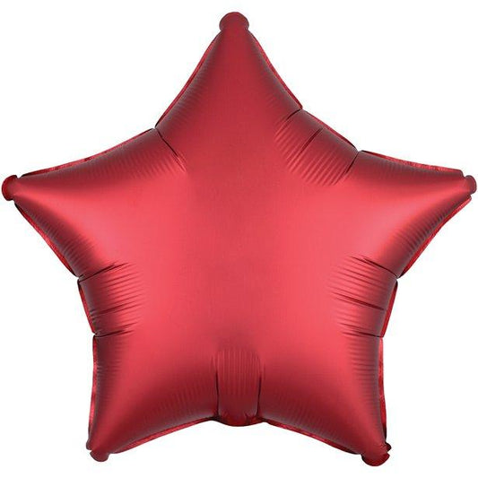 Red Satin Luxe Star Foil Balloon - 18"