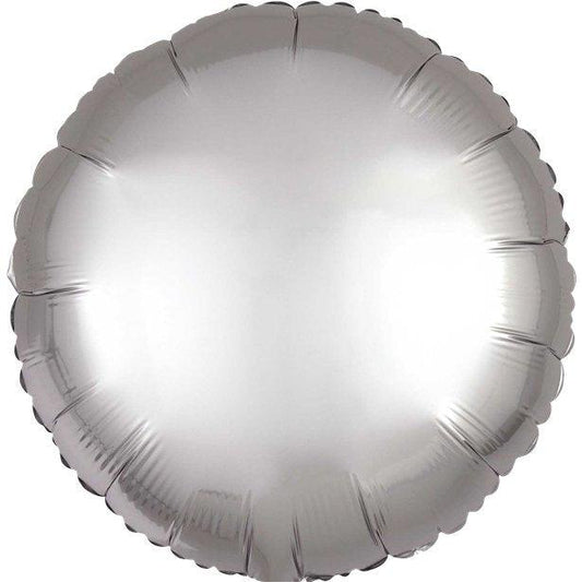 Silver Satin Circle Foil Balloon - 18"