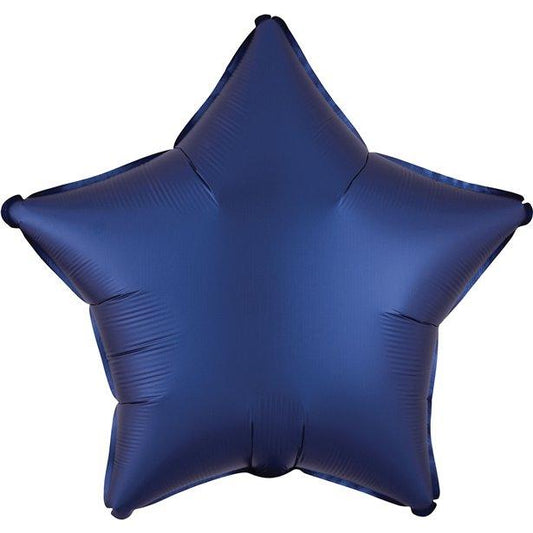 Navy Satin Luxe Star Foil Balloon - 18"