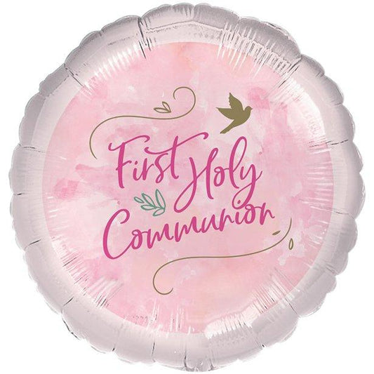 Pink 1st Communion Balloon - 18" Foil