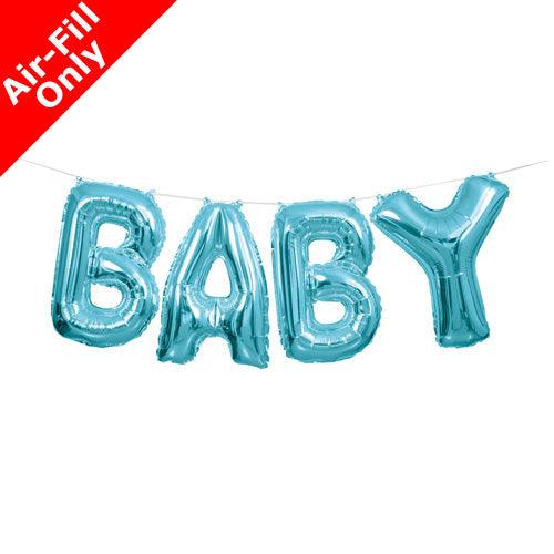 Blue Baby Foil Balloon Garland