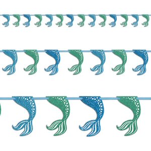 Mermaid Tail Party 9ft Glitter Garland Banner