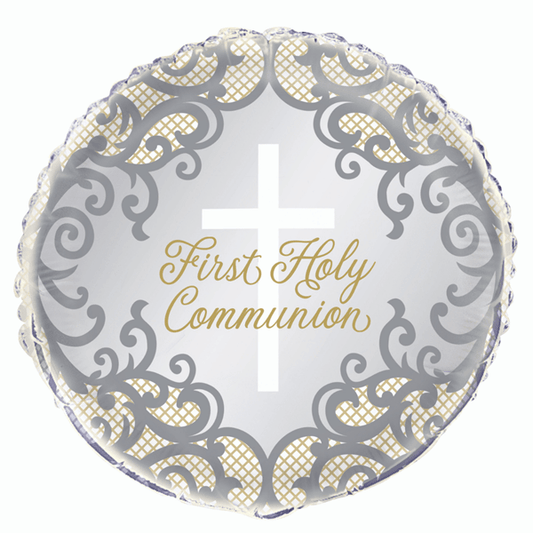 Silver First Holy Communion 18" Foil Balloon