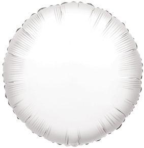 White Satin Pearl Circle Foil Balloon - 18"