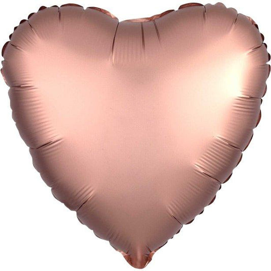 Rose Gold Satin Heart Foil Balloon - 18"