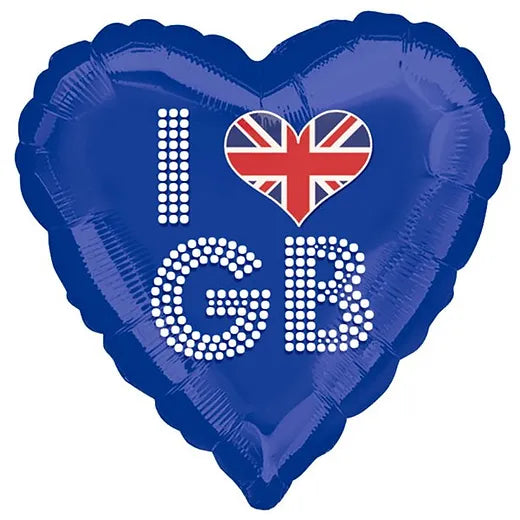 I Love GB 18" Foil Balloon