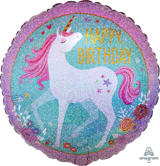 Magical Unicorn 'Happy Birthday' Balloon - 18" Foil